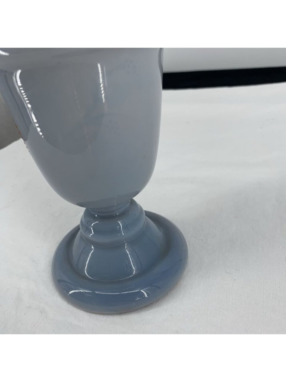 Antique Bristol Vase Victorian Blown Blue Glass Bird Floral Ruffle 7.5" - Picture 8 of 9